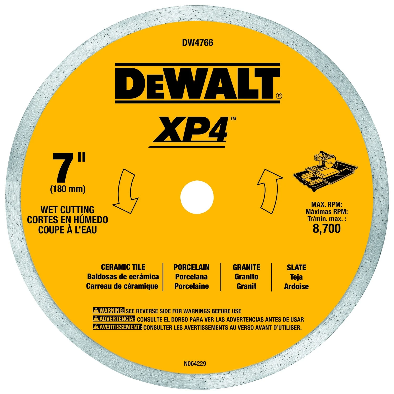 DEWALT 7-in Diamond Tile Saw Blade Individual 1 DEWALT 7-in Diamond Tile Saw Blade Individual -Dewalt Tool World 00562495