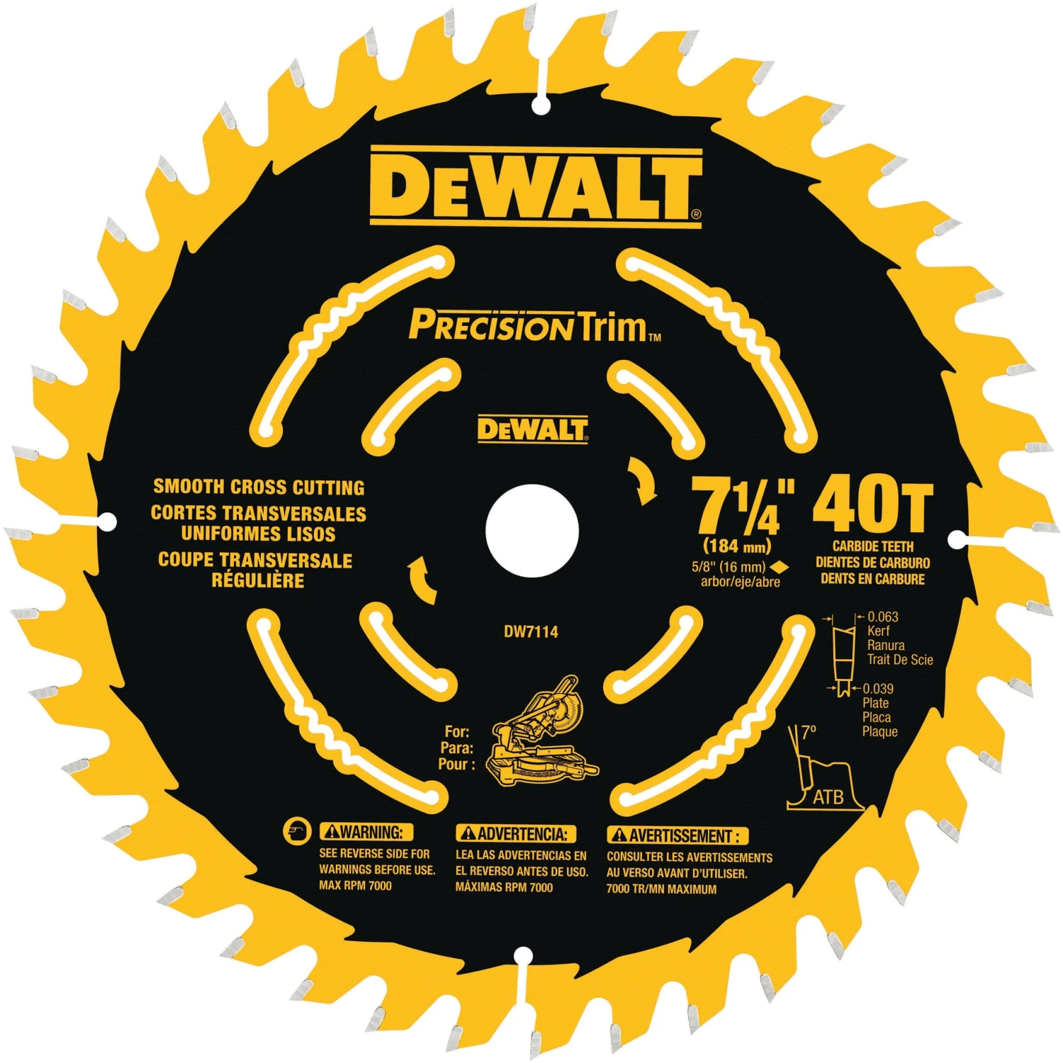 DEWALT 7-1/4-in 40 -Tooth Fine Finish Carbide Miter Saw Blade Individual 1 DEWALT 7-1/4-in 40 -Tooth Fine Finish Carbide Miter Saw Blade Individual -Dewalt Tool World 05437709 scaled