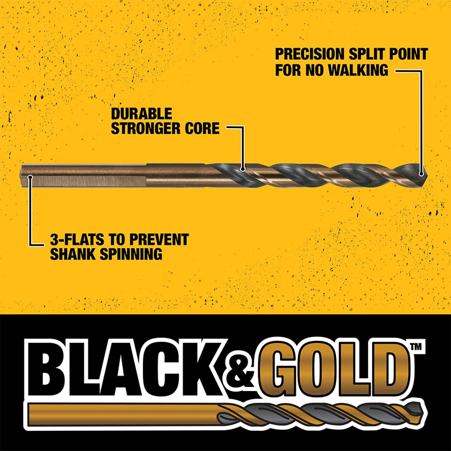 DEWALT 3/4-in X 5-7/8-in Black And Gold Coated HSS Silver Deming Twist Drill Bit 3 DEWALT 3/4-in X 5-7/8-in Black And Gold Coated HSS Silver Deming Twist Drill Bit -Dewalt Tool World 40862358 1