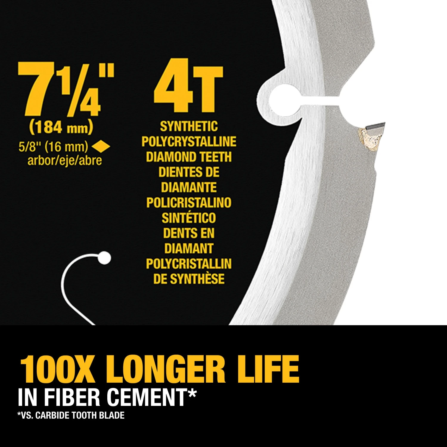 DEWALT 7-1/4-in 4 -Tooth Diamond Circular Saw Blade Individual 6 DEWALT 7-1/4-in 4 -Tooth Diamond Circular Saw Blade Individual -Dewalt Tool World 45009561