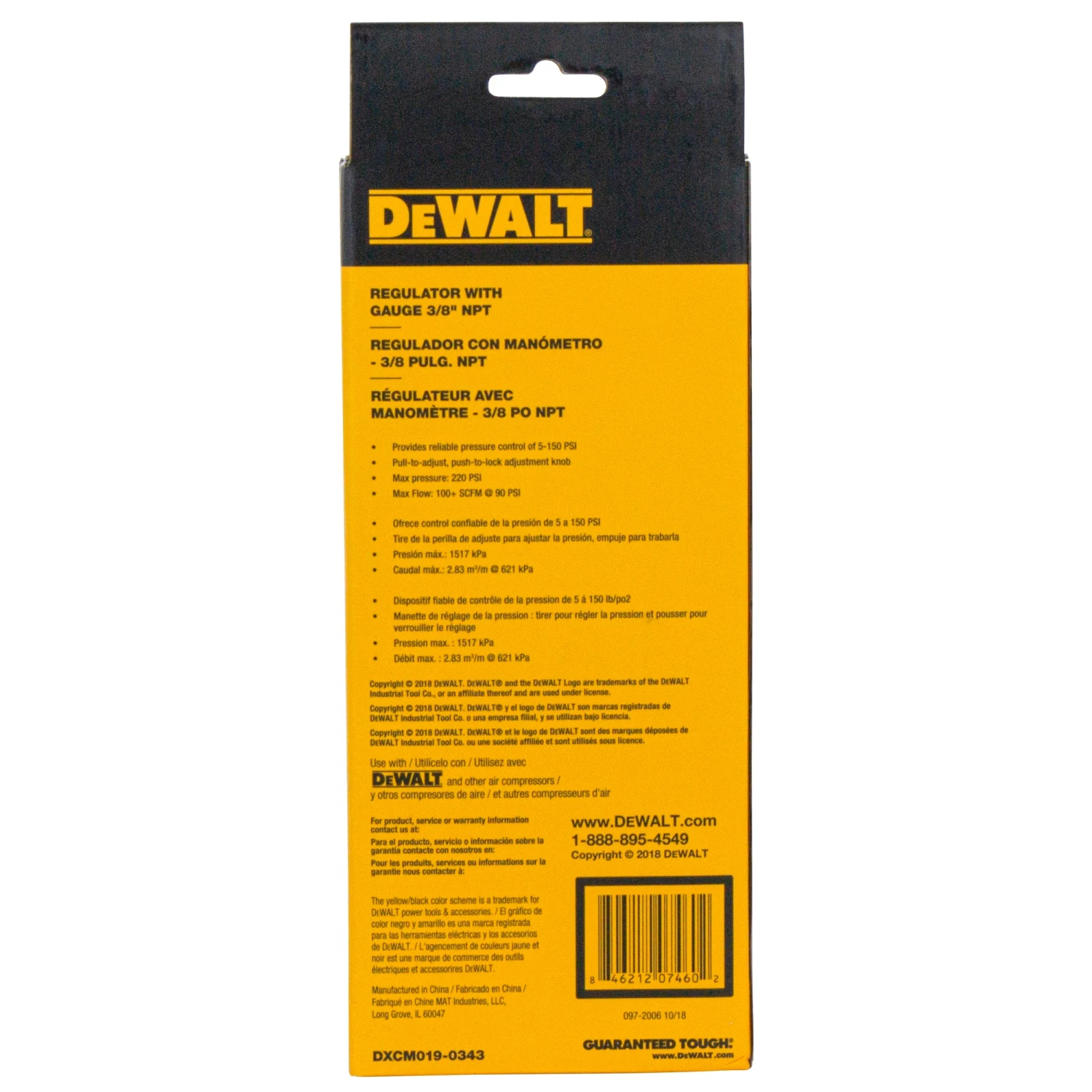 DEWALT Dewalt 3/8 In. Npt Air Regulator With Pressure-Gauge 8 DEWALT Dewalt 3/8 In. Npt Air Regulator With Pressure-Gauge -Dewalt Tool World 49638454