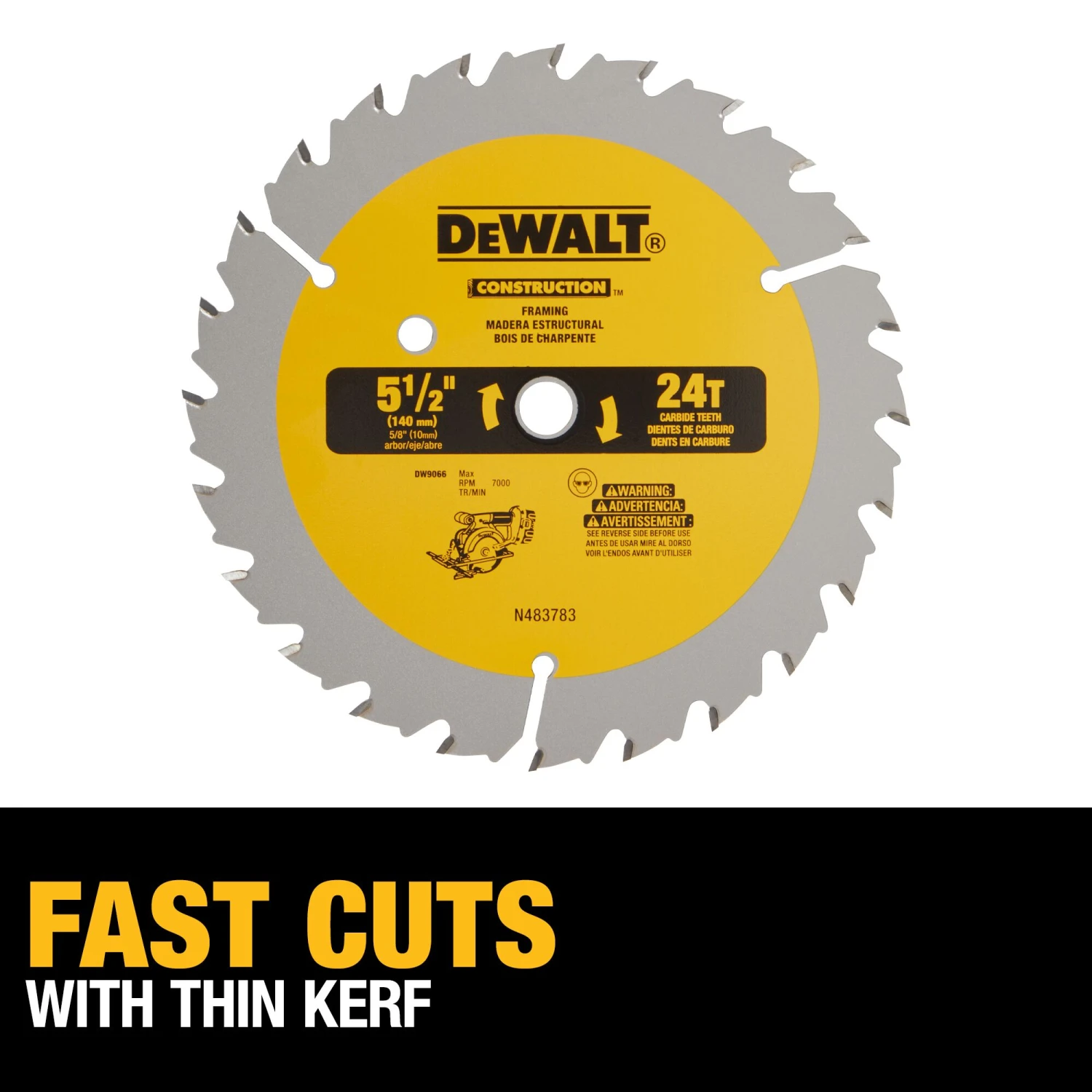 DEWALT 5-1/2-in 24 -Tooth Rough Finish Carbide Circular Saw Blade Individual 3 DEWALT 5-1/2-in 24 -Tooth Rough Finish Carbide Circular Saw Blade Individual -Dewalt Tool World 60538152