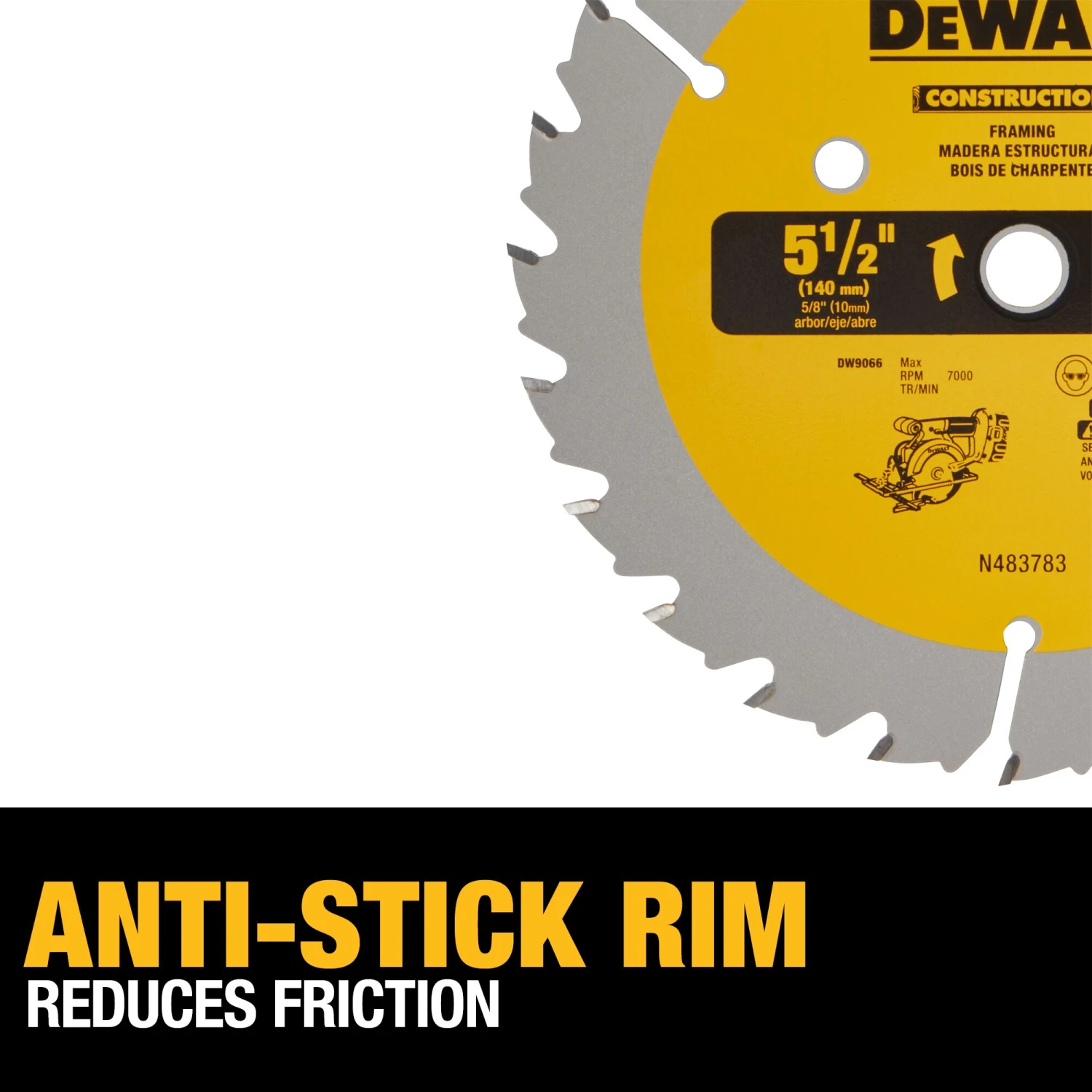 DEWALT 5-1/2-in 24 -Tooth Rough Finish Carbide Circular Saw Blade Individual 4 DEWALT 5-1/2-in 24 -Tooth Rough Finish Carbide Circular Saw Blade Individual -Dewalt Tool World 60538153