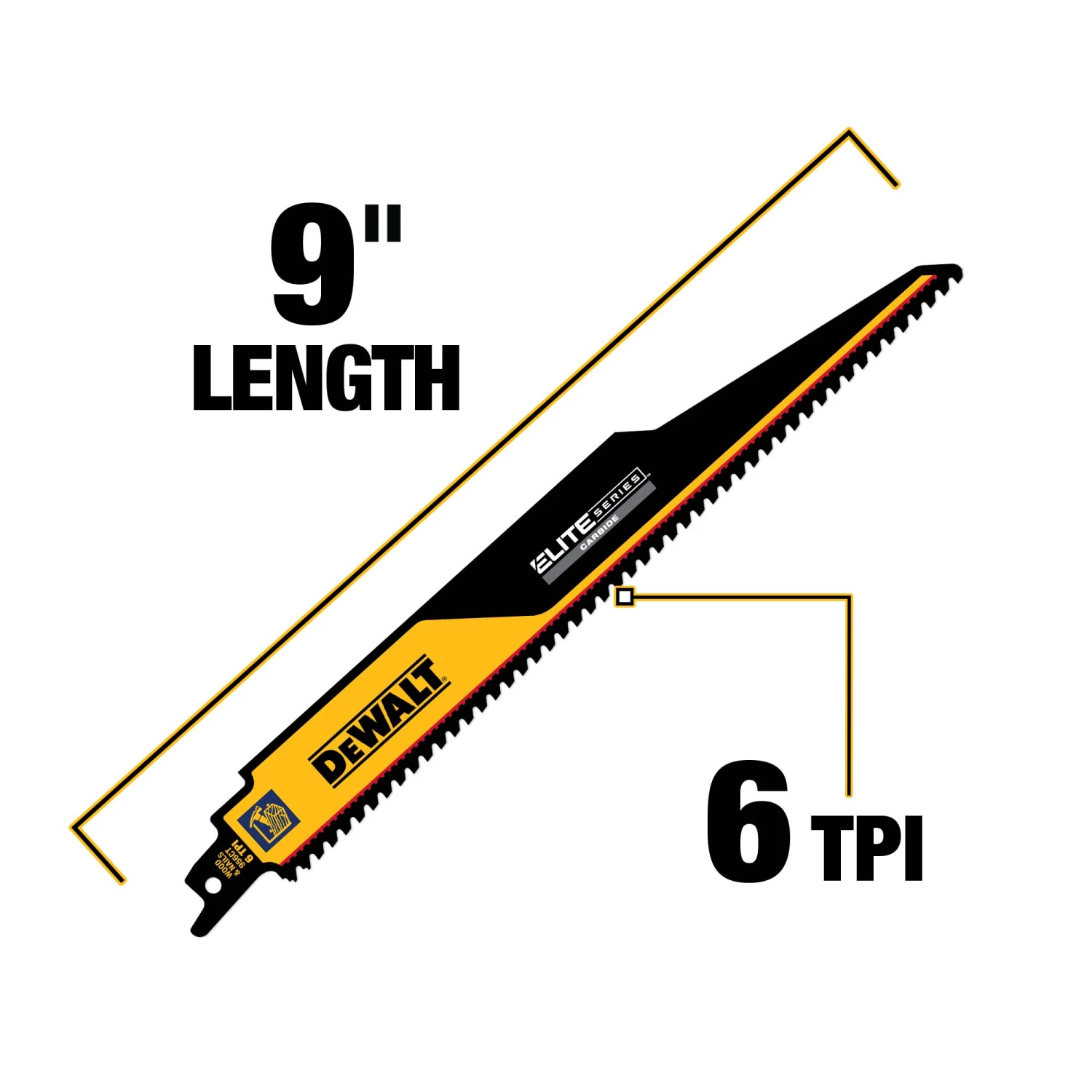 DEWALT ELITE SERIES Carbide Tooth 9-in 6 TPI Demolition Demolition Reciprocating Saw Blade 2 DEWALT ELITE SERIES Carbide Tooth 9-in 6 TPI Demolition Demolition Reciprocating Saw Blade -Dewalt Tool World 61085430