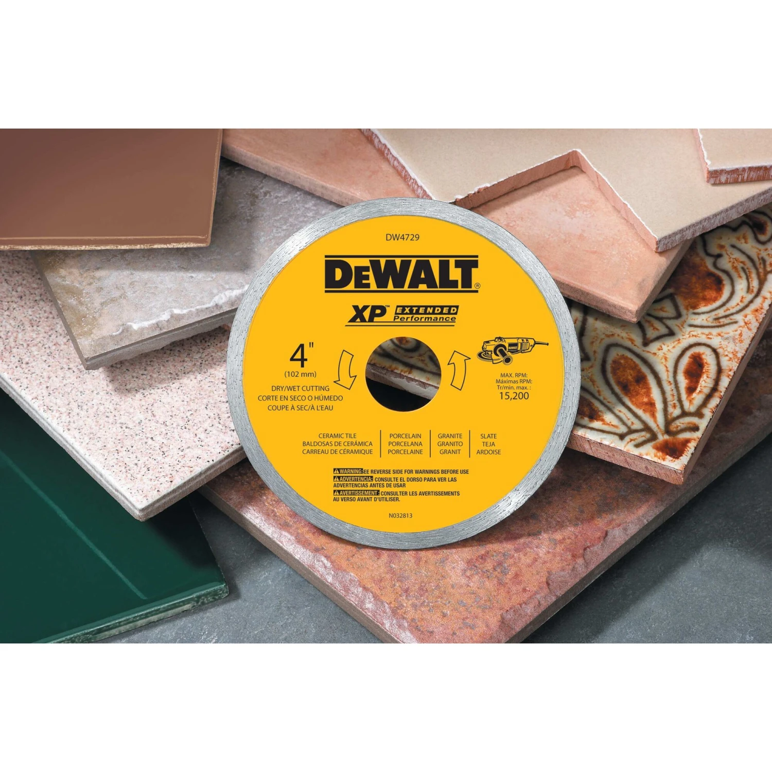 DEWALT 4-in Wet/Dry Continuous Rim Diamond Saw Blade 6 DEWALT 4-in Wet/Dry Continuous Rim Diamond Saw Blade -Dewalt Tool World 65398749