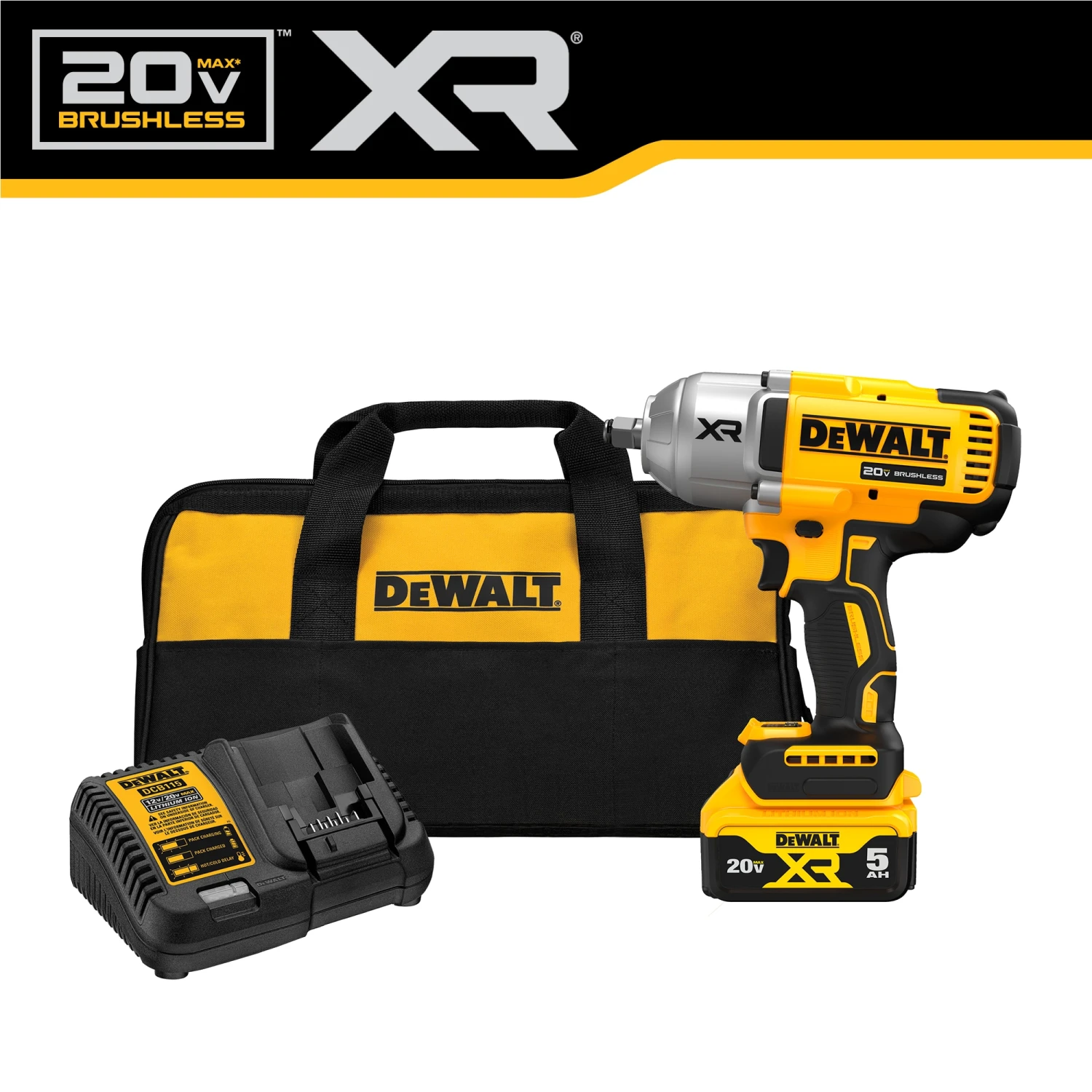 DEWALT XR 20-volt Max Variable Speed Brushless 1/2-in Drive Cordless Impact Wrench (Battery Included And Charger Included) 3 DEWALT XR 20-volt Max Variable Speed Brushless 1/2-in Drive Cordless Impact Wrench (Battery Included And Charger Included) -Dewalt Tool World 65901435