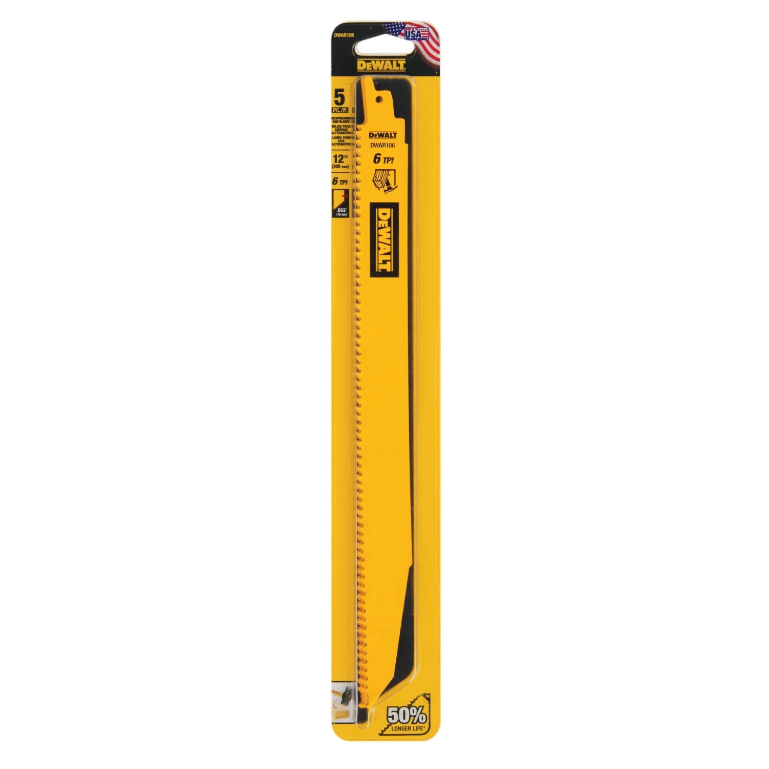 DEWALT Bi-metal 12-in 6 TPI Demolition Demolition Reciprocating Saw Blade Set 5 -Pack 1 DEWALT Bi-metal 12-in 6 TPI Demolition Demolition Reciprocating Saw Blade Set 5 -Pack -Dewalt Tool World 65963768