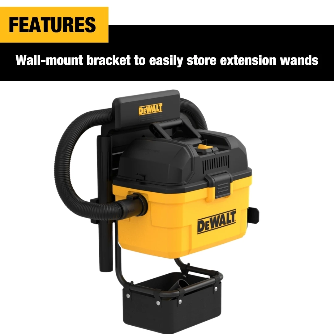 DEWALT 6-Gallon 5 HP Corded Wet/Dry Shop Vacuum With Accessories Included 7 DEWALT 6-Gallon 5 HP Corded Wet/Dry Shop Vacuum With Accessories Included -Dewalt Tool World 66370102