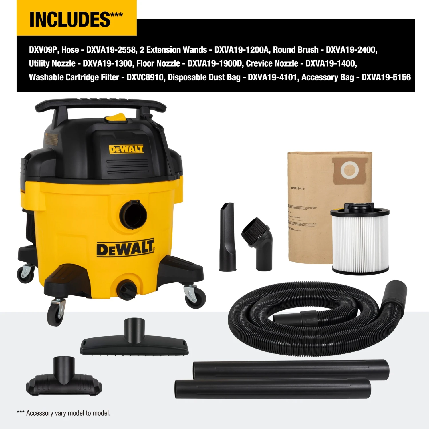 DEWALT 9-Gallon 5 HP Corded Wet/Dry Shop Vacuum With Accessories Included 13 DEWALT 9-Gallon 5 HP Corded Wet/Dry Shop Vacuum With Accessories Included -Dewalt Tool World 66394820 scaled
