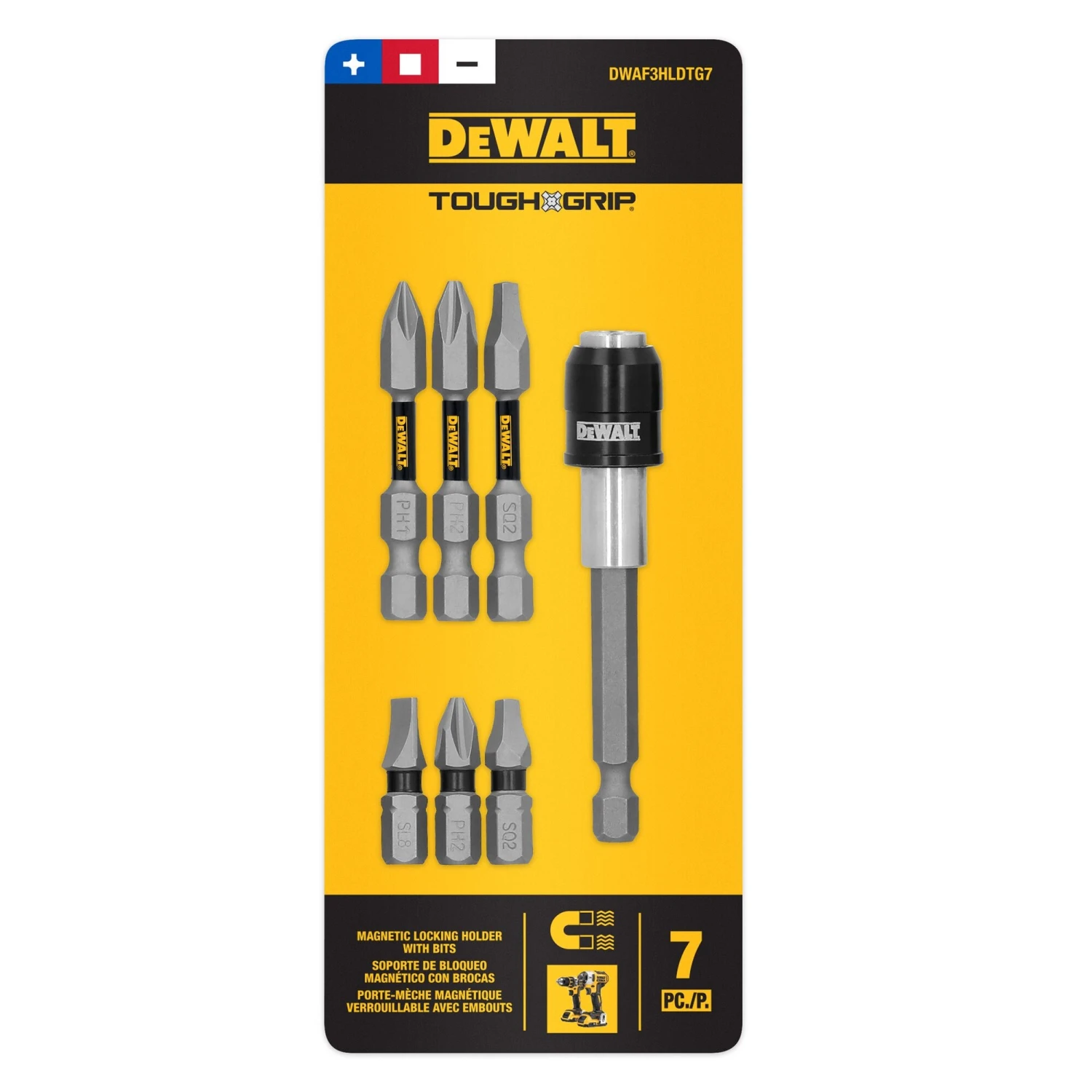 DEWALT TOUGH GRIP 7 -Pack Magnetic Screwdriving Bit Holder Set 5 DEWALT TOUGH GRIP 7 -Pack Magnetic Screwdriving Bit Holder Set -Dewalt Tool World 66862360