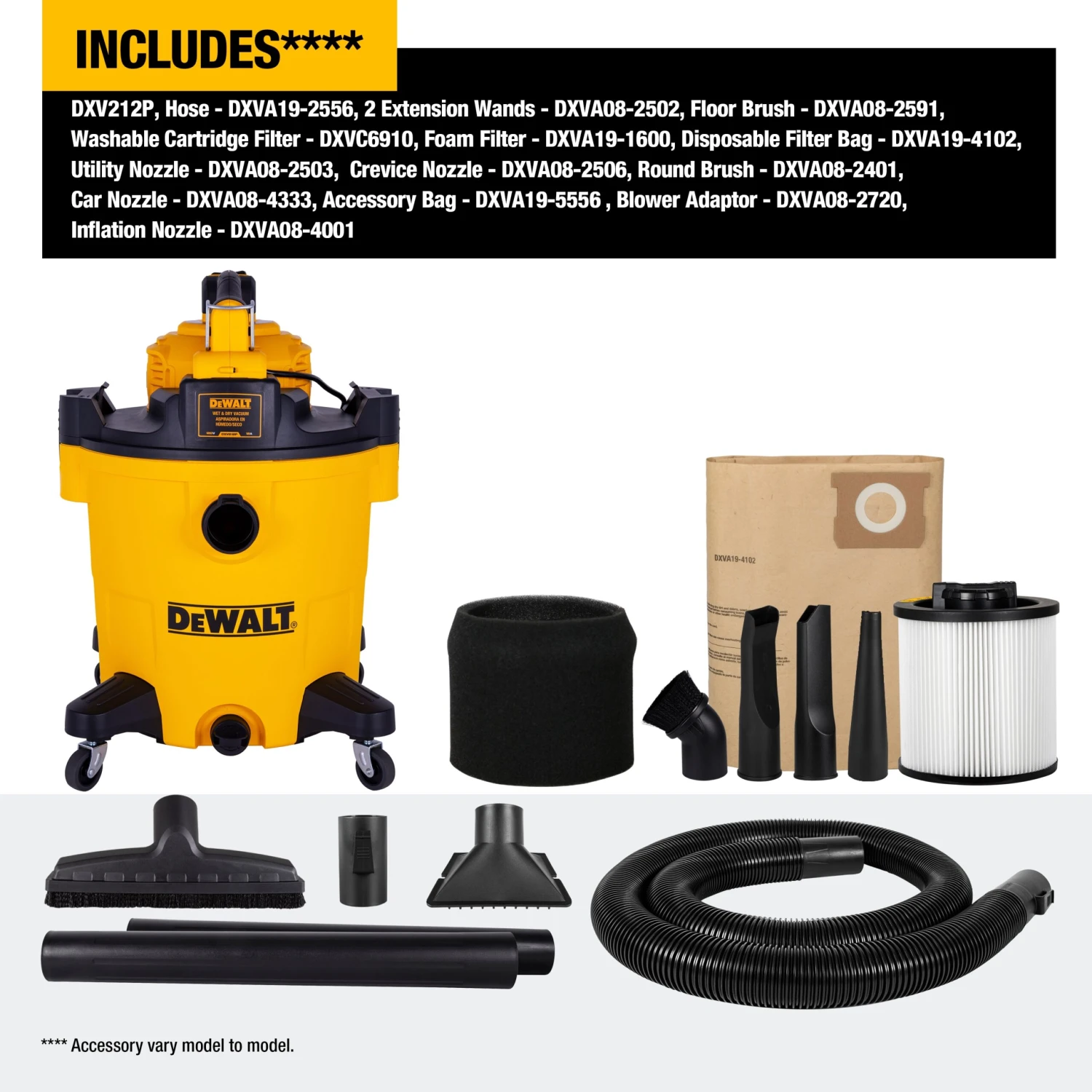 DEWALT Detachable Blower 12-Gallon 5.5 HP Corded Wet/Dry Shop Vacuum With Accessories Included 5 DEWALT Detachable Blower 12-Gallon 5.5 HP Corded Wet/Dry Shop Vacuum With Accessories Included -Dewalt Tool World 67447198 scaled