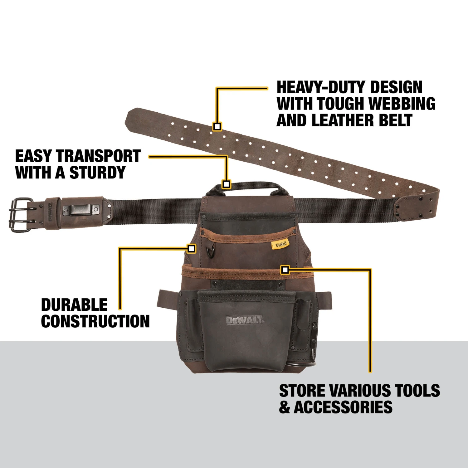 DEWALT Carpenter Leather Tool Belt 2 DEWALT Carpenter Leather Tool Belt -Dewalt Tool World 68666640