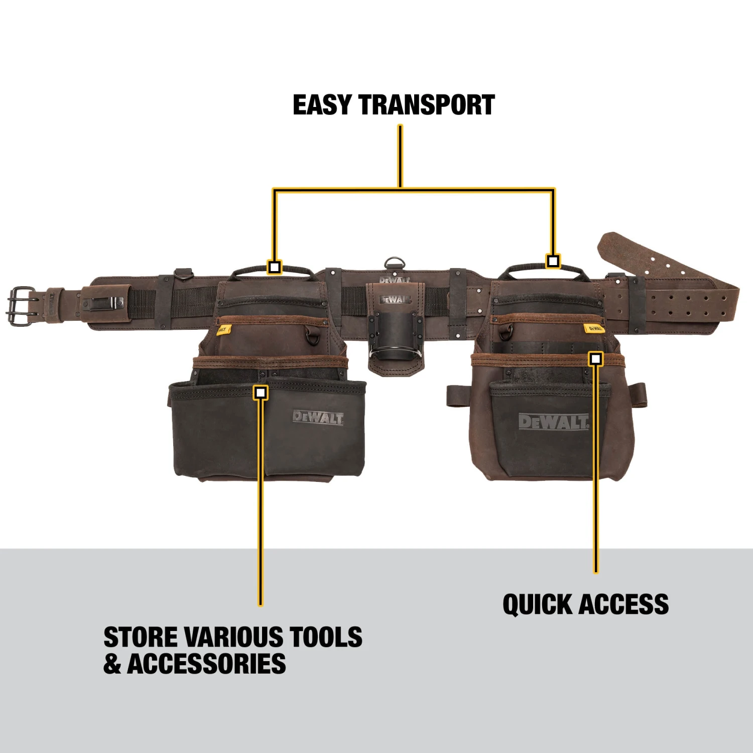DEWALT Framer Leather Tool Belt 2 DEWALT Framer Leather Tool Belt -Dewalt Tool World 68666683