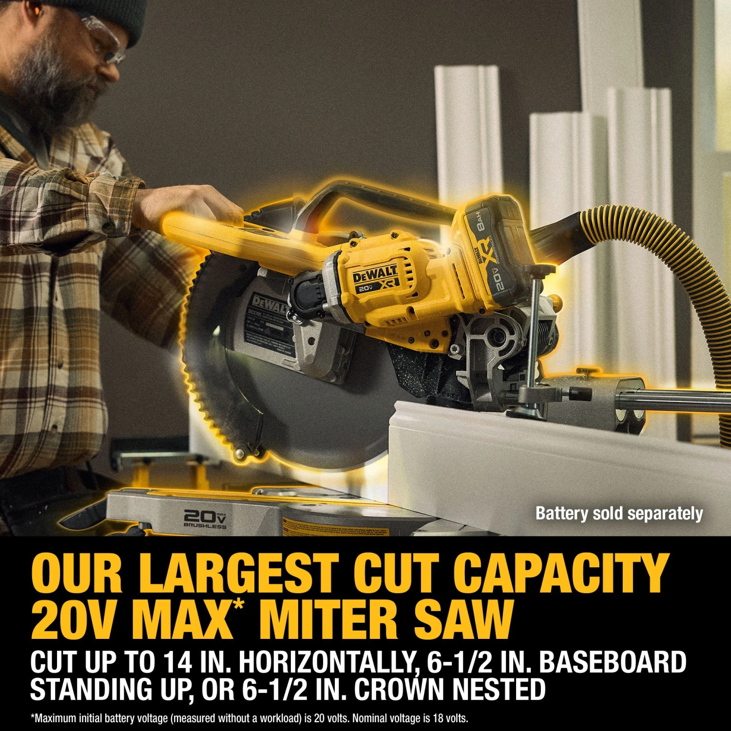 DEWALT 12-in 20-volt Max Dual Bevel Sliding Compound Cordless Miter Saw 4 DEWALT 12-in 20-volt Max Dual Bevel Sliding Compound Cordless Miter Saw -Dewalt Tool World 70321850