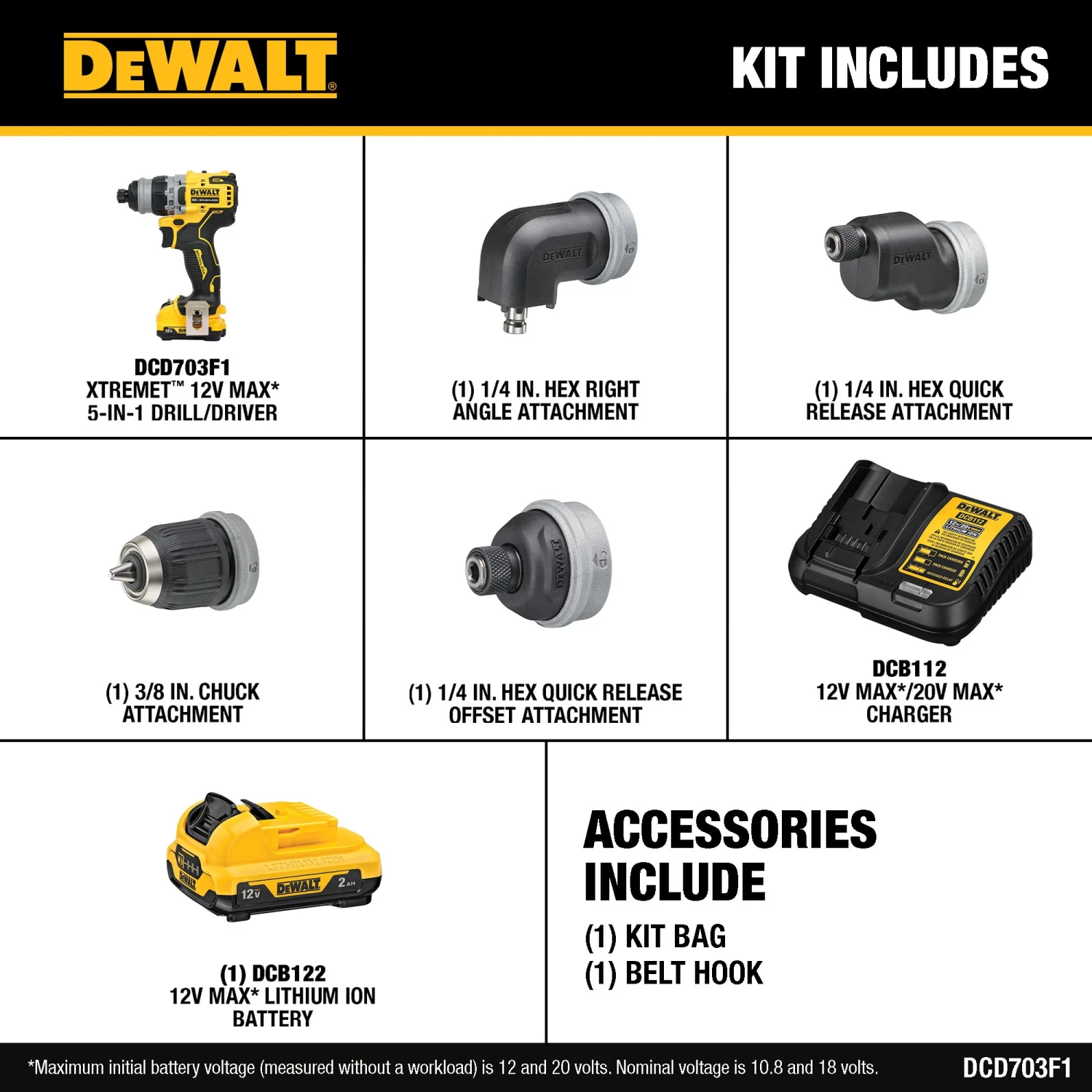 DEWALT XTREME 5-In-1 12-volt Max 3/8-in Keyless Brushless Cordless Drill ( 1 -Batteries Included, And Charger Included ) 2 DEWALT XTREME 5-In-1 12-volt Max 3/8-in Keyless Brushless Cordless Drill ( 1 -Batteries Included, And Charger Included ) -Dewalt Tool World 70439897
