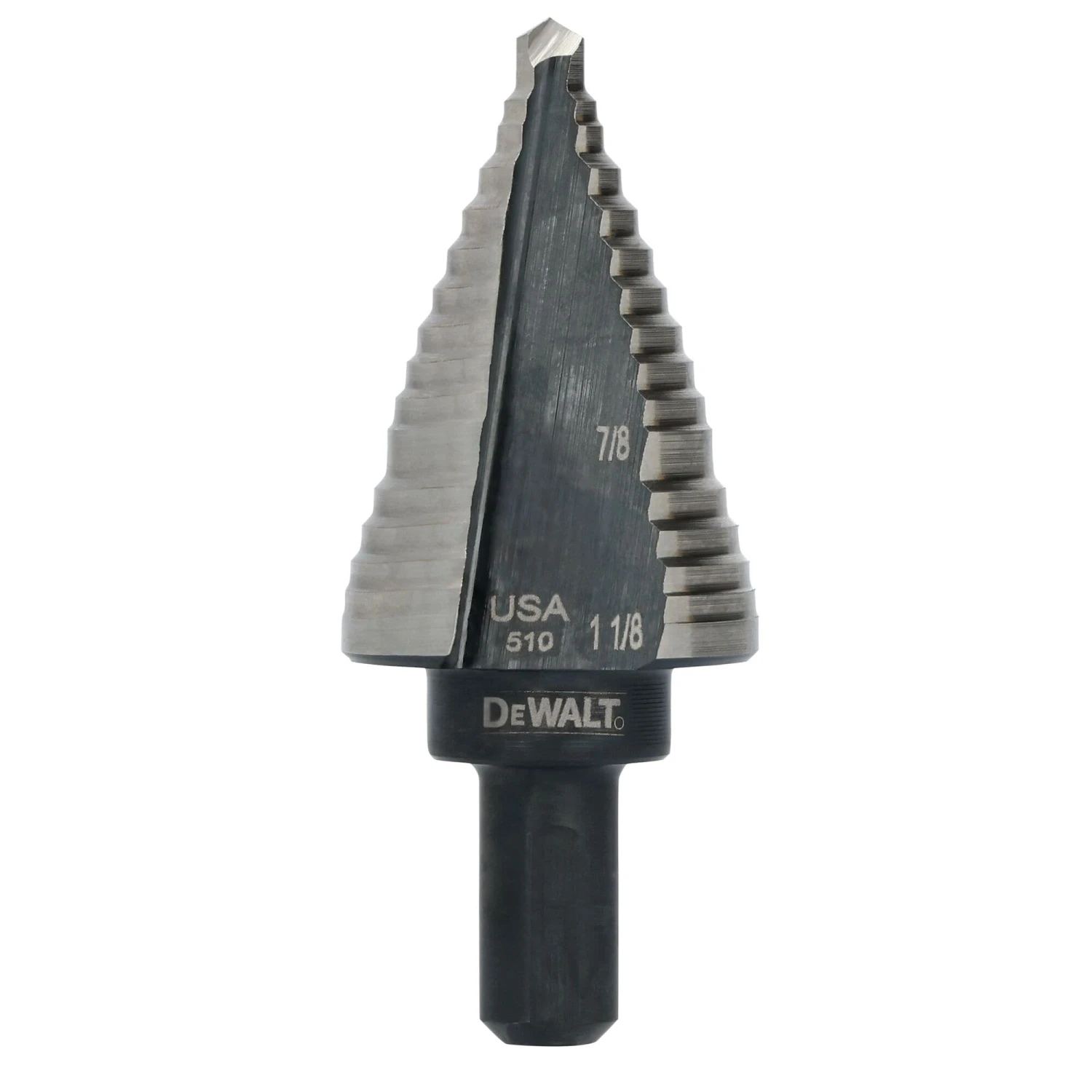 DEWALT 1/4-in 2 -Step Drill Bit ( 7/8-in To 1-1/8-in ) 1 DEWALT 1/4-in 2 -Step Drill Bit ( 7/8-in To 1-1/8-in ) -Dewalt Tool World 70853187